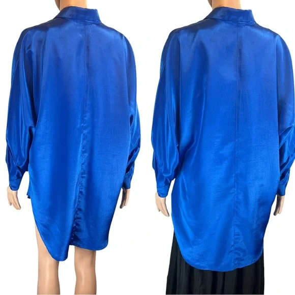 AnNa Clothing Tunic Long Sleeve Button Down, Blue |2X - Picture 12 of 16